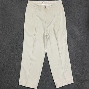 Tommy Bahama Pants Mens 36 Beige Tan Chinos Silk Classic Fit Pleated 36x28